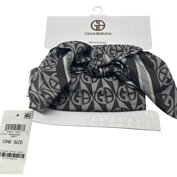 Giani Bernini Logo Diamond Printed Bandana Scarf, Gray, 24" x 24" - Picture 5 of 12